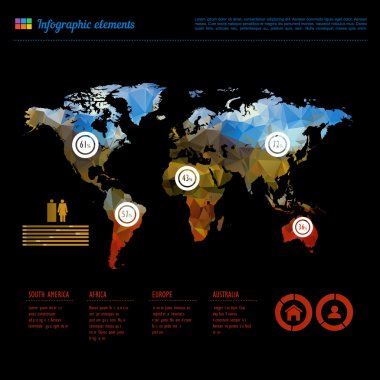 Dünya Haritası Infographic şablonu 