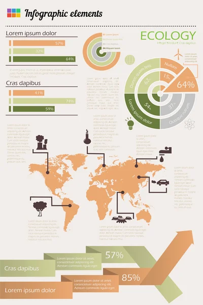 생태 infographics 세트 — 스톡 벡터