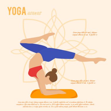 Yoga asana kızın yaptığı