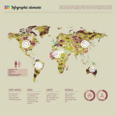 Dünya Haritası Infographic şablonu 