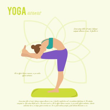 Yoga asana kızın yaptığı