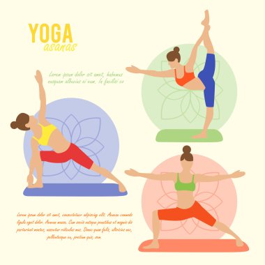 Yoga asana kızın yaptığı