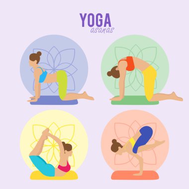 Yoga asana kızın yaptığı