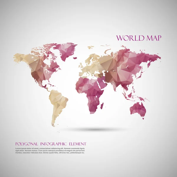 Polygonal world map — Stock Vector