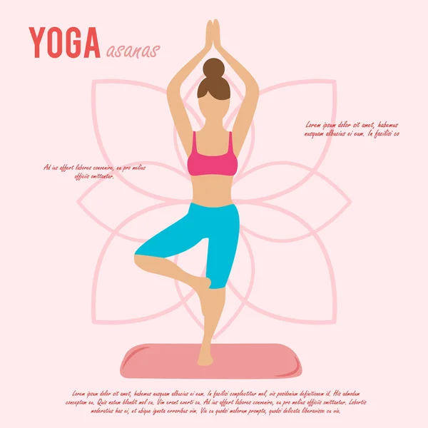 Meisje doet yoga asana — Stockvector