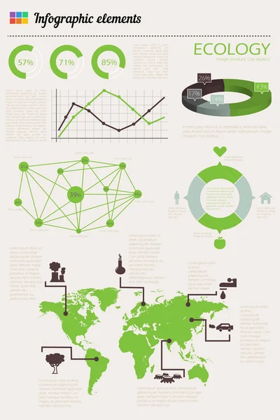 Ekologi infographics set — Stock vektor