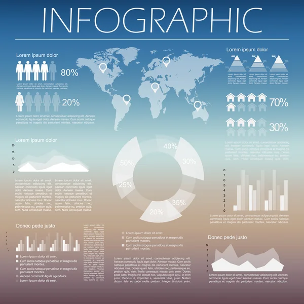 Conjunto de elementos infográficos — Vetor de Stock