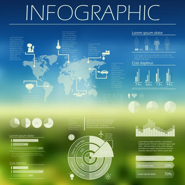 Ensemble d'éléments d'infographie — Image vectorielle
