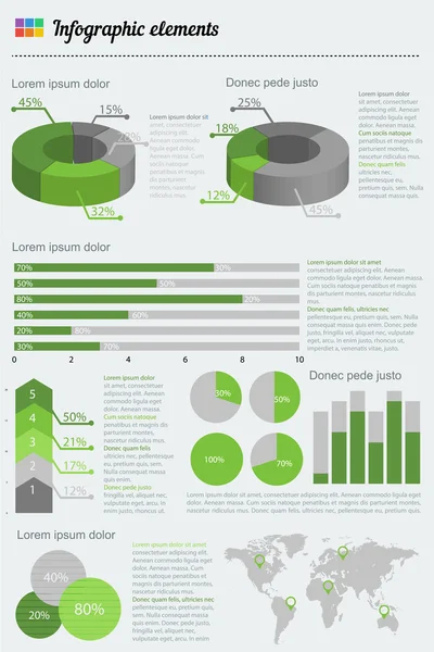 Conjunto de elementos infográficos — Vetor de Stock