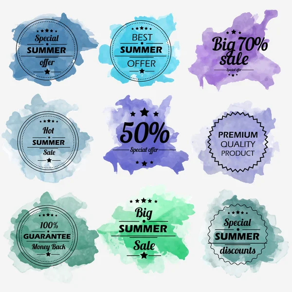 Summer offer stickers — Stock Vector