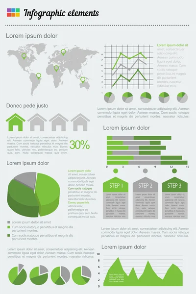 Conjunto de elementos infográficos — Vetor de Stock