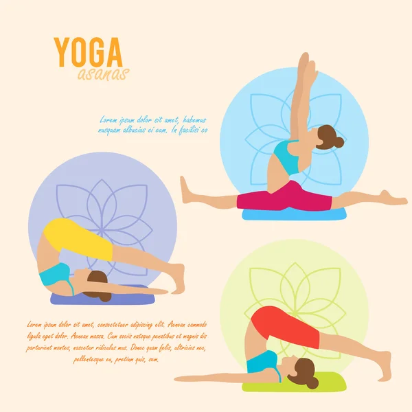 Chica hace yoga asana — Archivo Imágenes Vectoriales