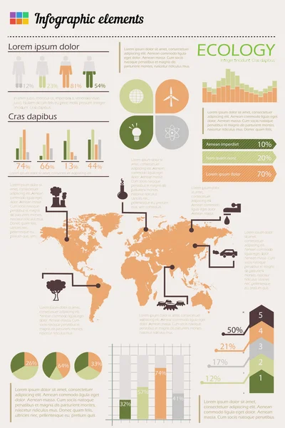 Σύνολο infographics οικολογία — Διανυσματικό Αρχείο