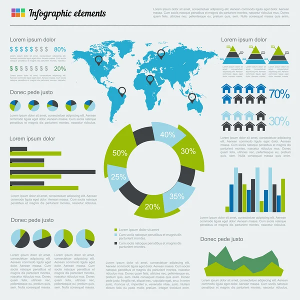 Uppsättning infografiska element — Stock vektor