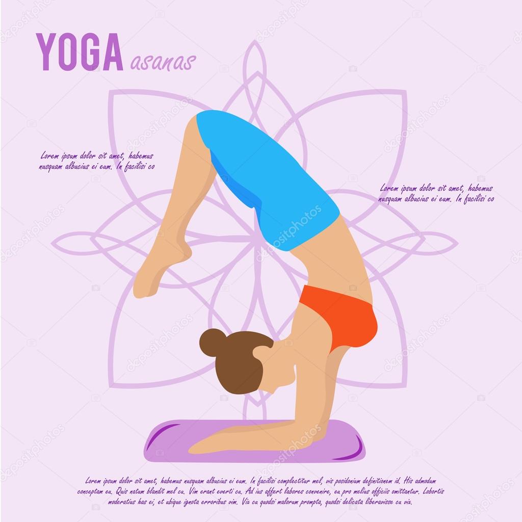 Girl does yoga asana