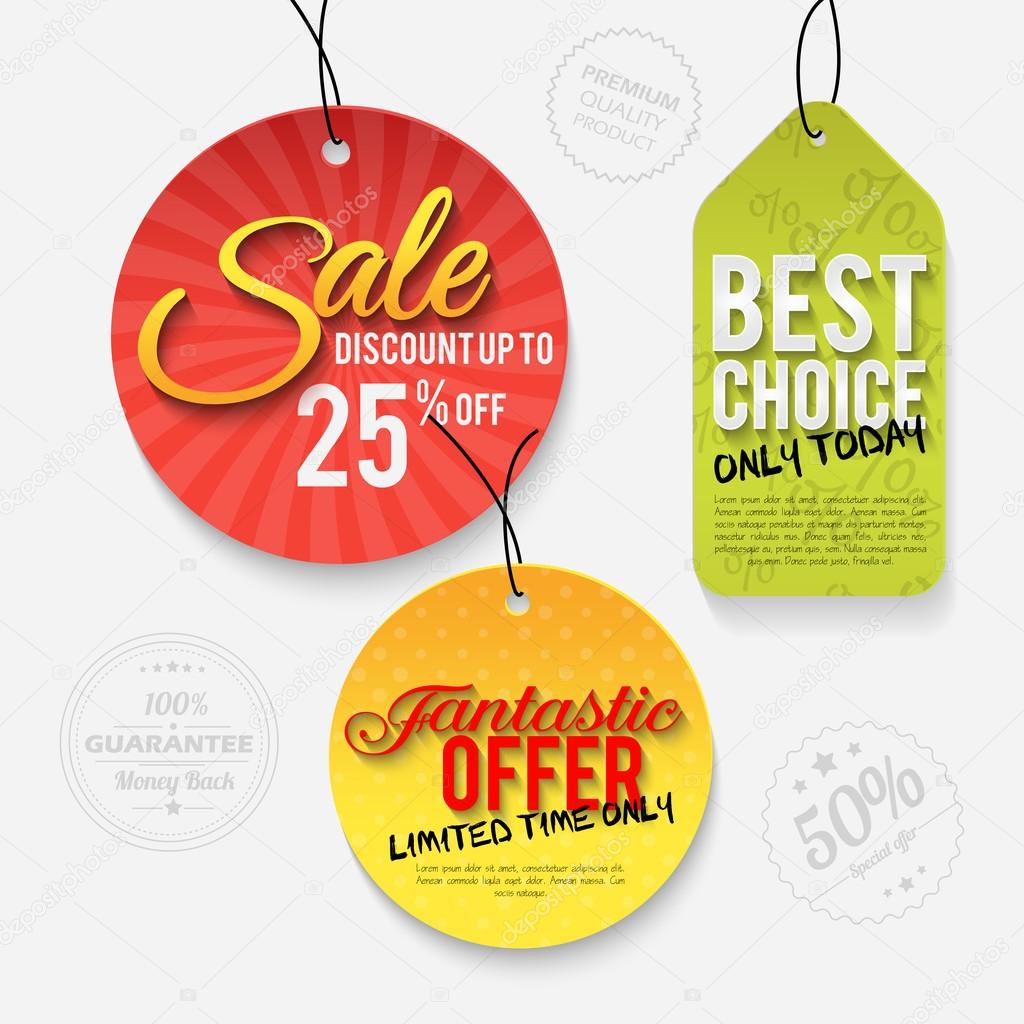 Set of sale stickers 