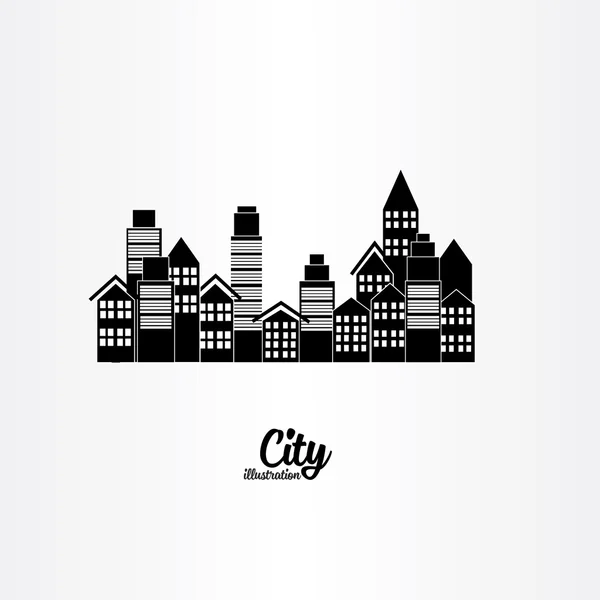Città Edifici silhouette — Vettoriale Stock