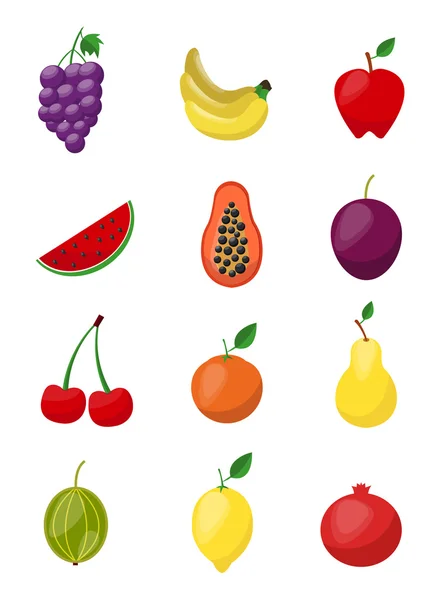 Ensemble d'icônes de fruits — Image vectorielle