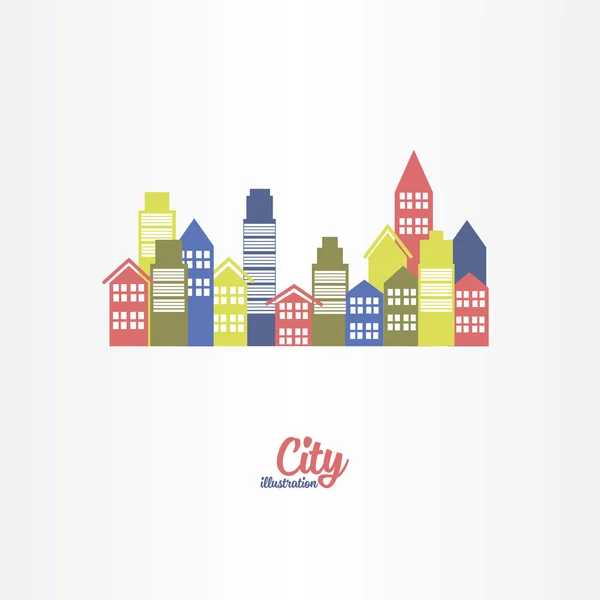 Stad gebouwen silhouetten — Stockvector