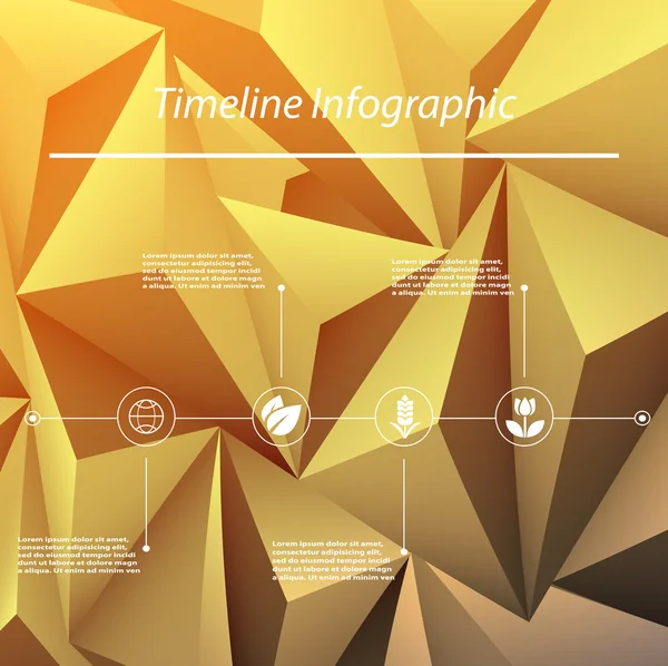 Infographie chronologique avec fond géométrique — Image vectorielle