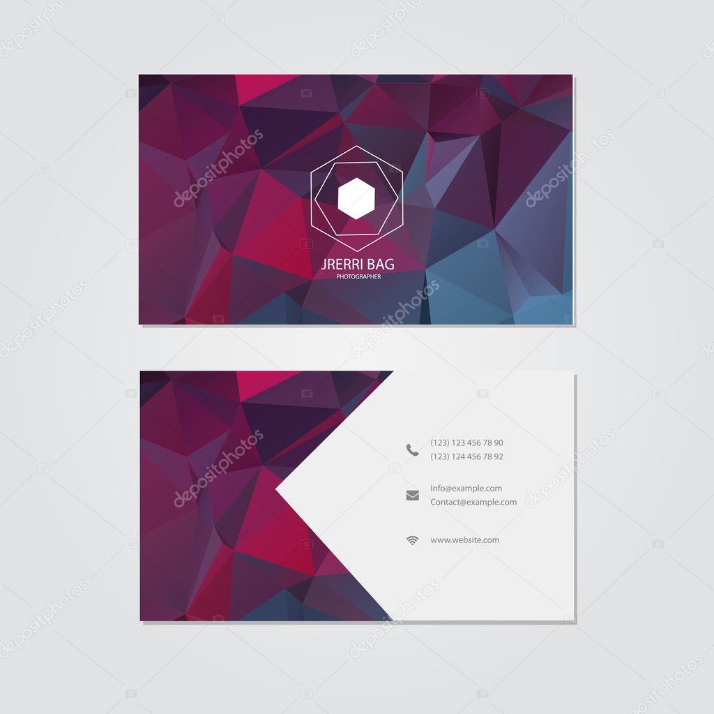 Card with polygonal background