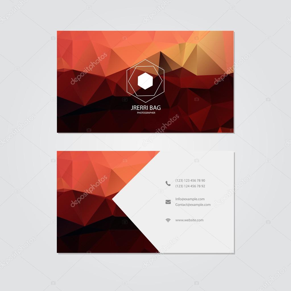 Card with polygonal background