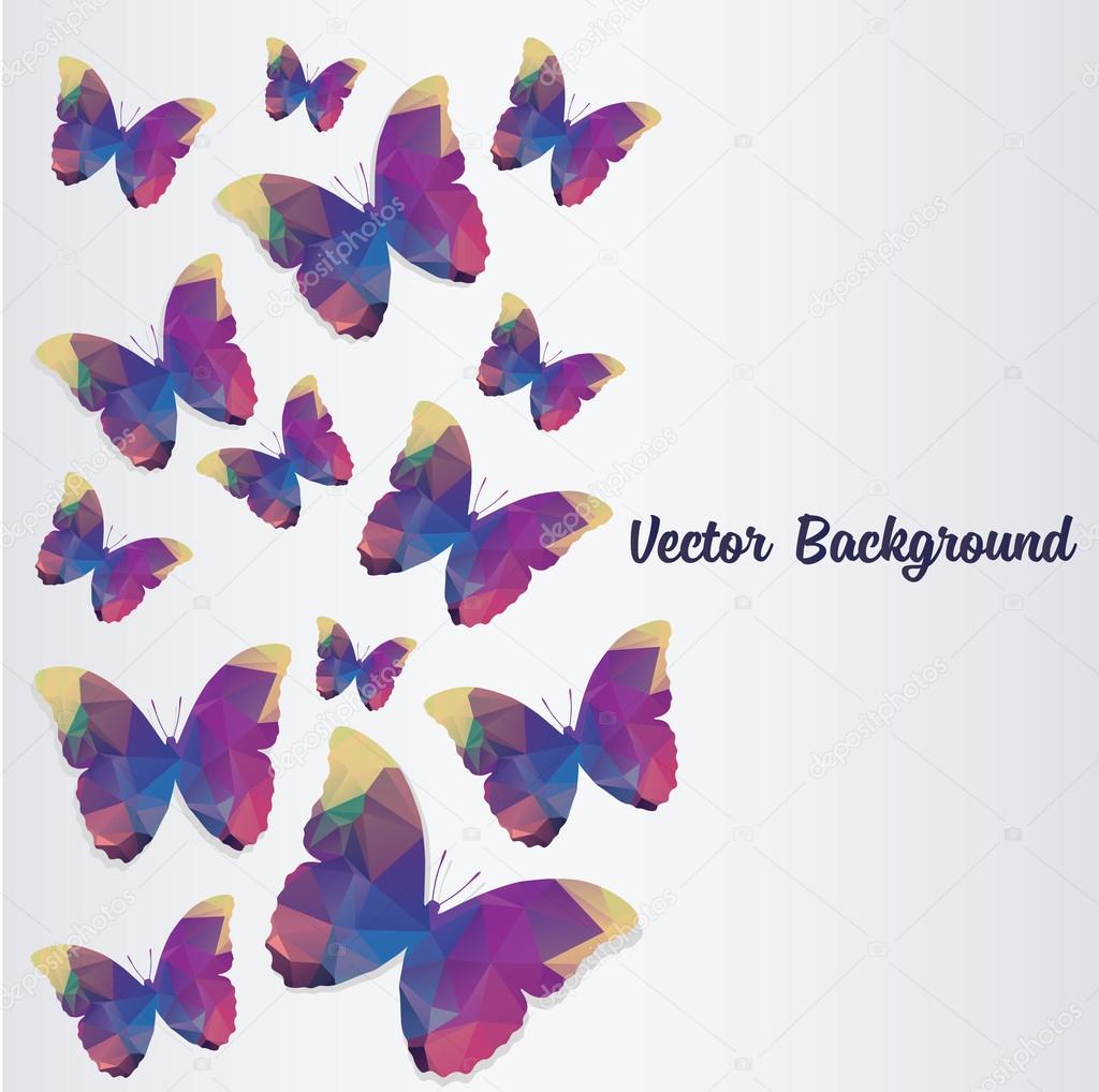 Colorful butterflies background