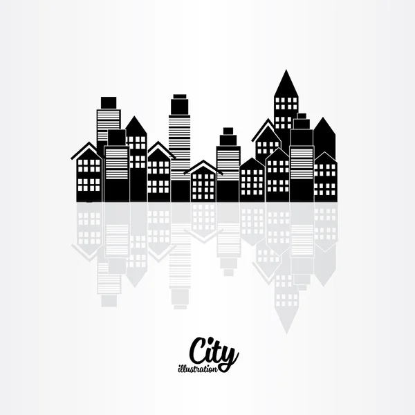 Città Edifici silhouette — Vettoriale Stock