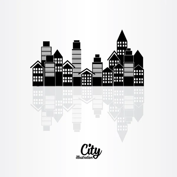 Ciudad Edificios siluetas — Vector de stock