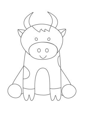 Çizgi film komik şapşal. Bir boğanın vektör çizimi