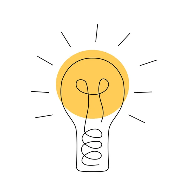 Icono de la lámpara, idea de la bombilla de luz vector ilustración. — Vector de stock