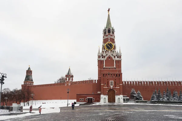 Moscow Russia December 2020 Spasskaya Tower Moscow Kremlin Red Square — Stock Photo, Image