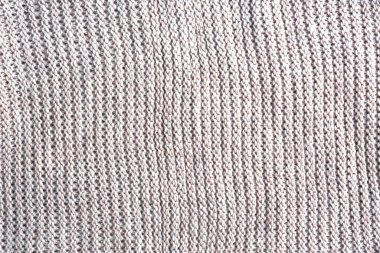 Doku bej örgü yün, arka plan tekstil malzemesi. Kapat.