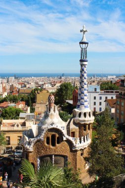 Zencefilli ev içinde Park Guell Barcelona, Catalonia, İspanya