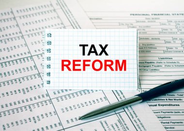 Finansal tablolarda elinde kalemle duran yazılı bir not defteri. İş ve mali konsept