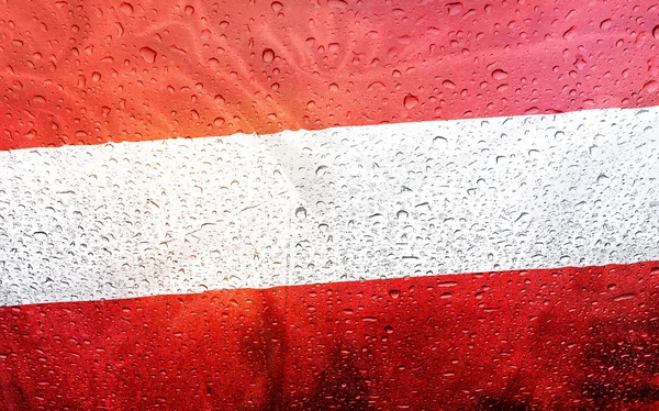 Austrian flag rainy weather — Stock Photo, Image