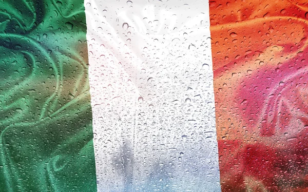 Ireland flag rainy weather — Stock Photo, Image