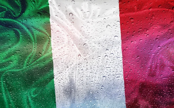 Bandeira italiana tempo chuvoso — Fotografia de Stock