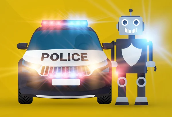 Polis arabası ile robot vektör