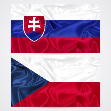 Slovak Cumhuriyeti, Çek Cumhuriyeti bayrağı vektör 