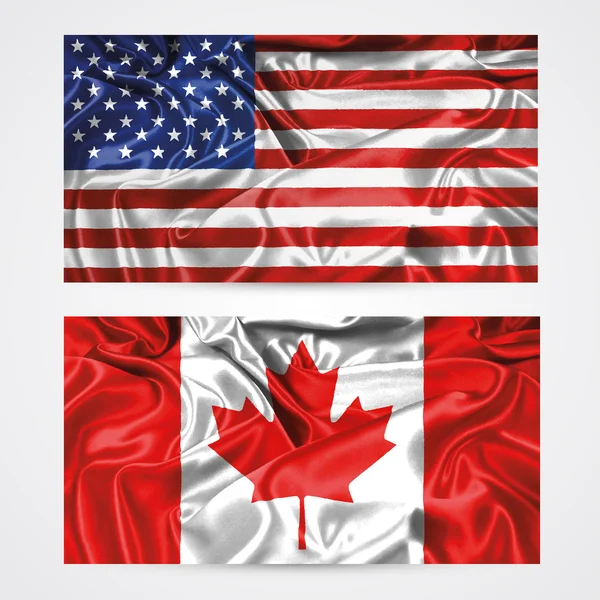 Amerikan ve Kanada bayrağı vektör 