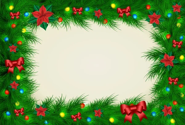 Kerstmis achtergrond met frame voor afbeeldings- en tekstinstellingen — Stockvector