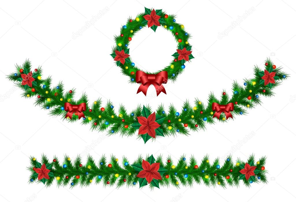 Christmas garland vector illustration