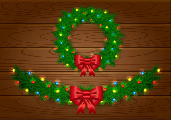 Kerstmis garland vectorillustratie — Stockvector