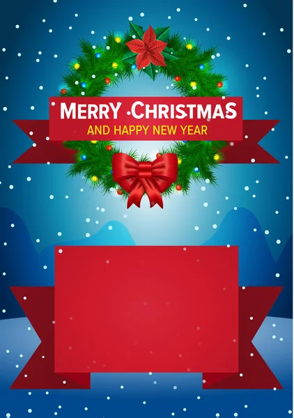 Christmas wish card vector illustration — Stock Vector