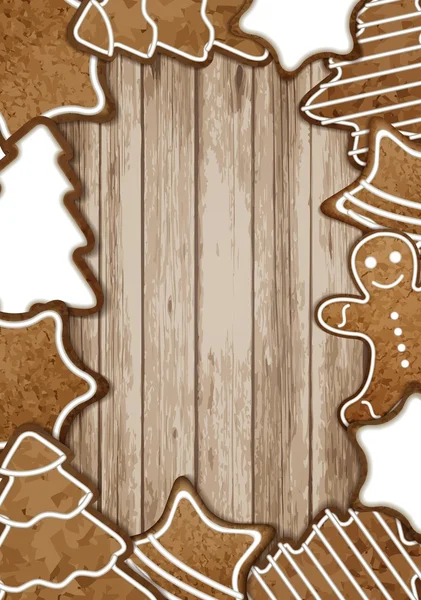 Imagem de pão de gengibre de Natal e quadro de texto — Fotografia de Stock