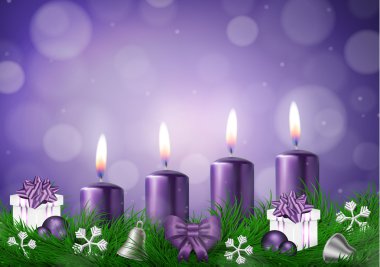 Noel dilek kartı mor