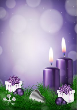 Noel dilek kartı mor