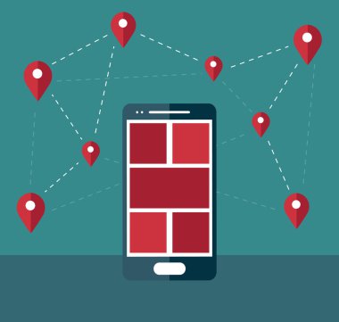 Smartphone düz tasarım navigasyon Tema
