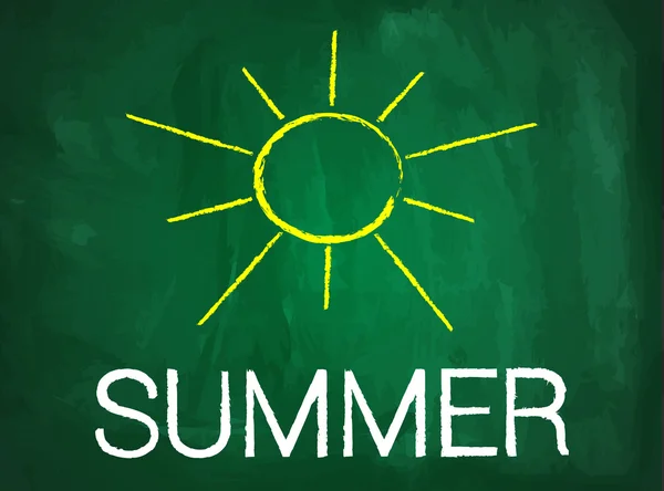 Summer break written text on green chalkboard — Stock Vector